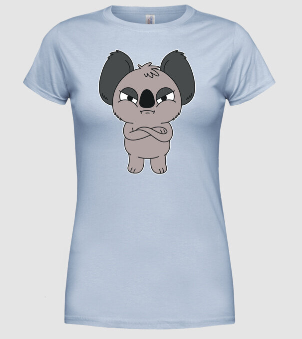 Koala Supărat model albastru deschis pe tricou