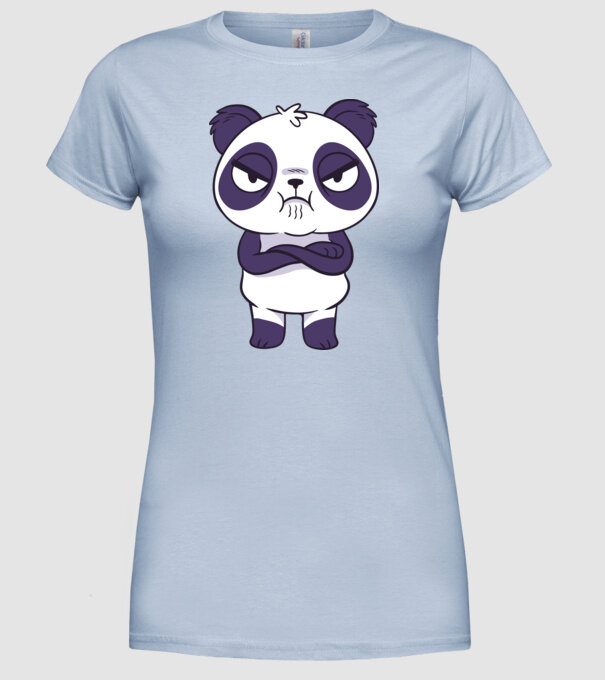 Panda furios model albastru deschis pe tricou