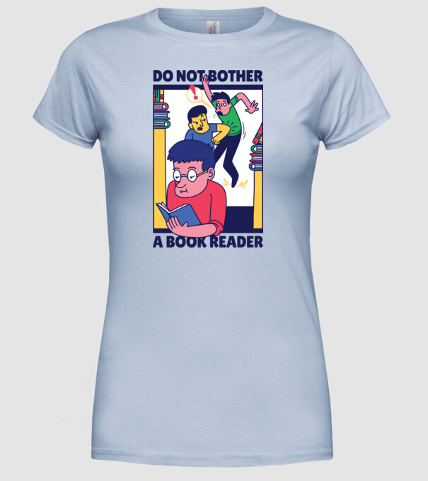 Nu mă deranja în timp ce citesc model albastru deschis pe tricou