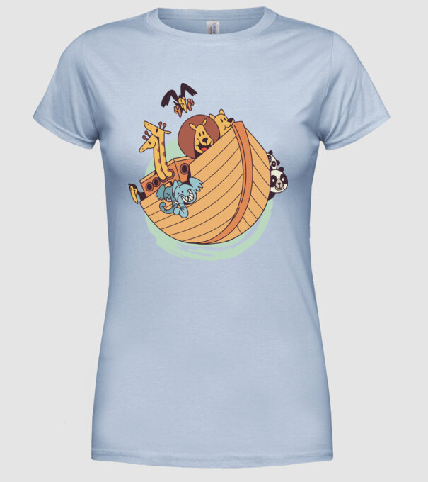Arca lui Noe model albastru deschis pe tricou