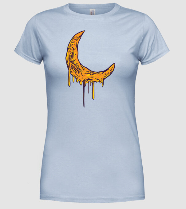 Luna topindu-se model albastru deschis pe tricou
