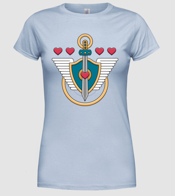 Scut - Gamer model albastru deschis pe tricou