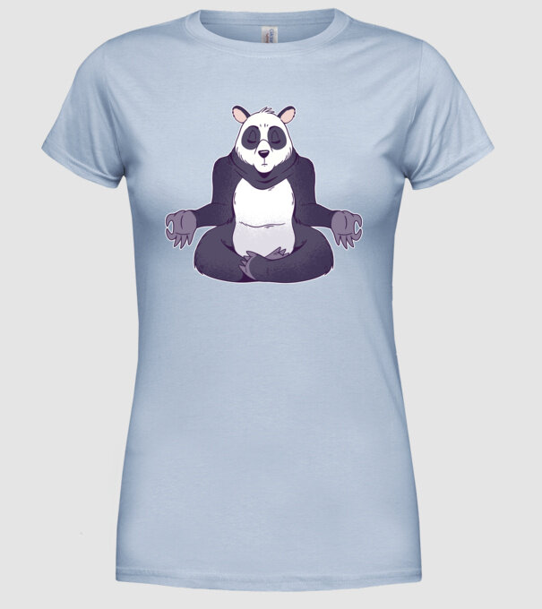 Panda Meditație model albastru deschis pe tricou