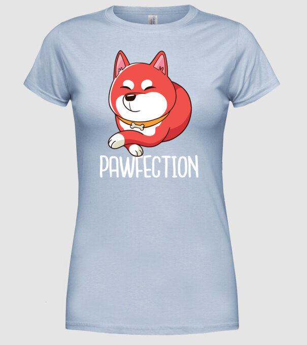 Pawfection Shiba Perfect model albastru deschis pe tricou