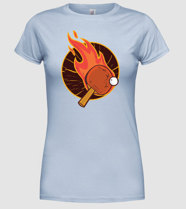 Paletă de ping-pong model albastru deschis pe tricou