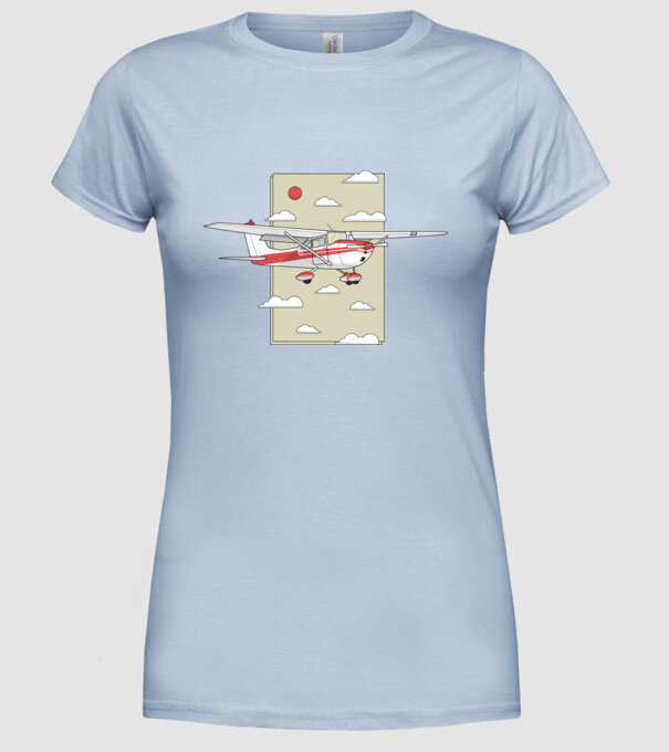 Avion cu elice model albastru deschis pe tricou