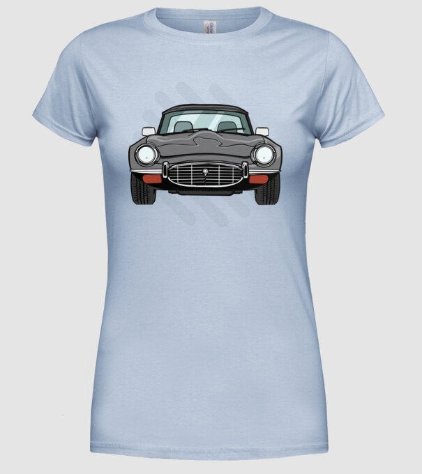 Mașină veche model albastru deschis pe tricou