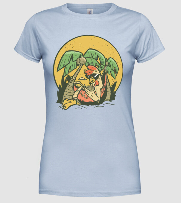 Pui relaxați model albastru deschis pe tricou