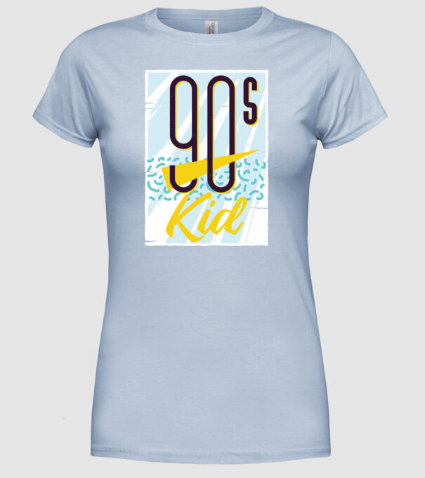Retro 90s Kid model albastru deschis pe tricou