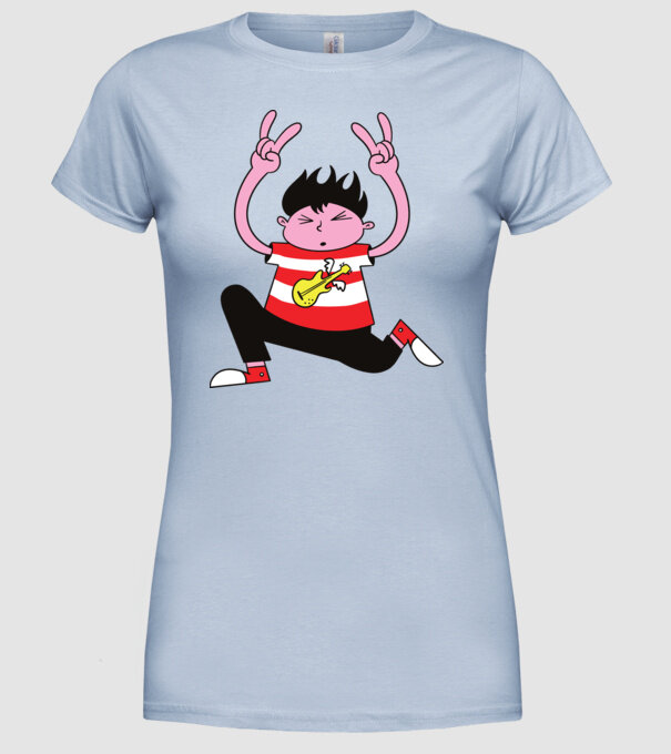 Băiat Rocker model albastru deschis pe tricou