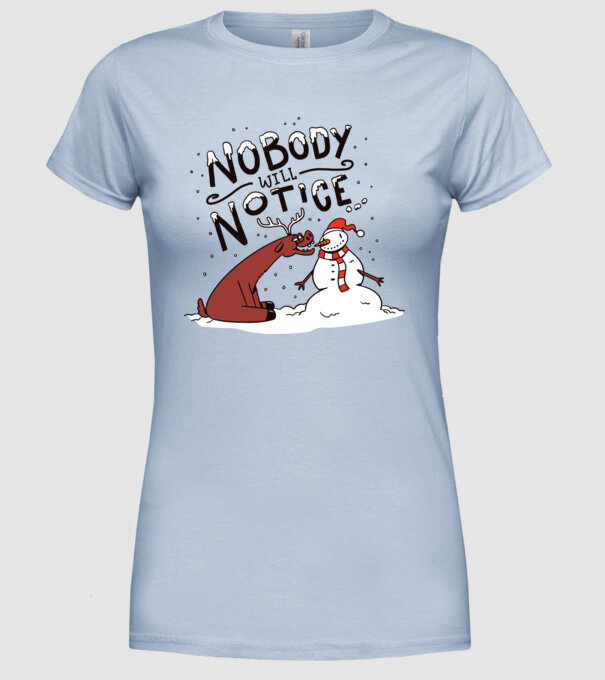 Nimeni nu va observa Om de zăpadă model albastru deschis pe tricou