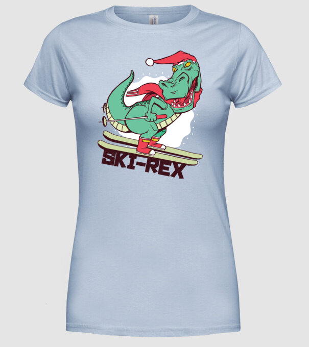 Ski Rex model albastru deschis pe tricou