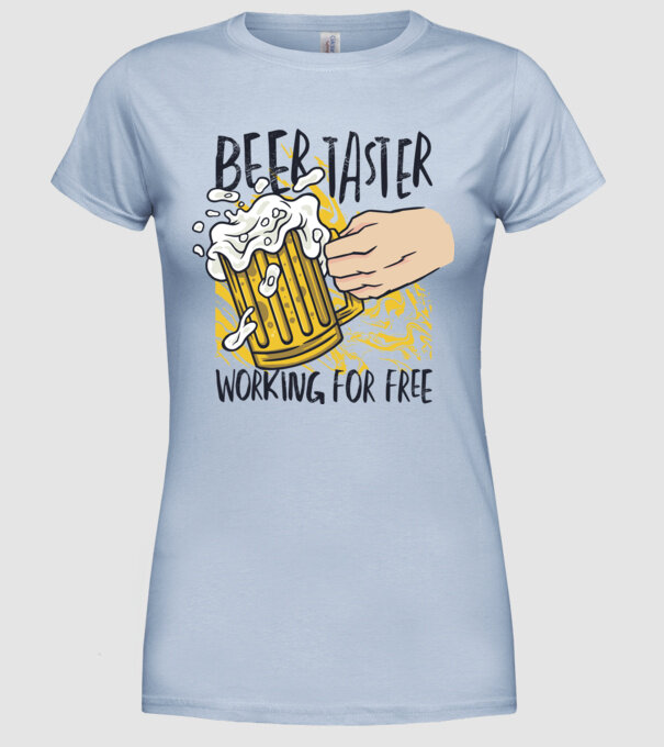 Degustare de bere model albastru deschis pe tricou
