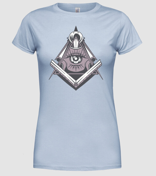 Masoni Illuminati model albastru deschis pe tricou