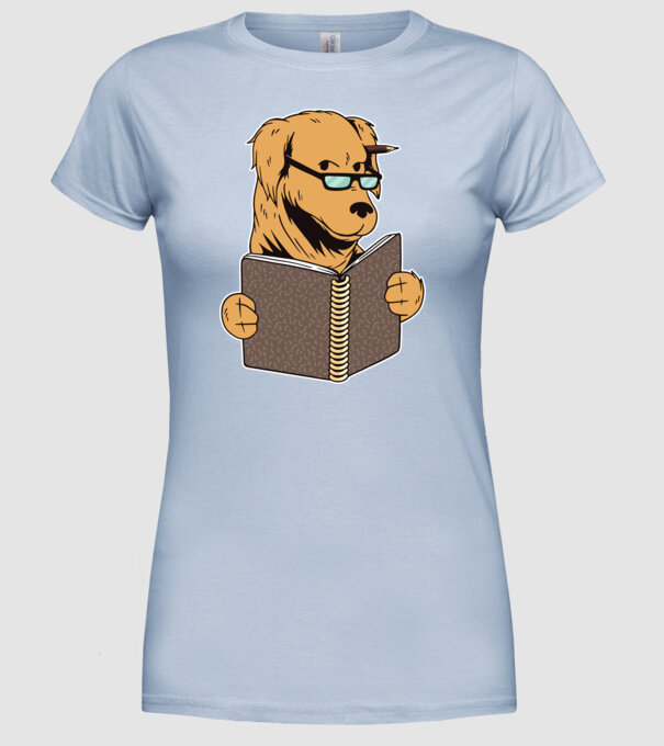 Câine Studiind model albastru deschis pe tricou