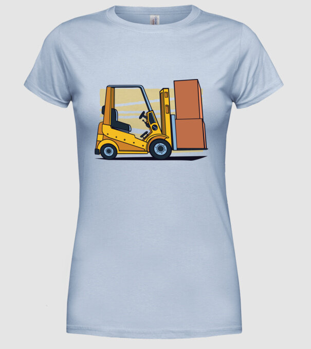 Stivuitor model albastru deschis pe tricou