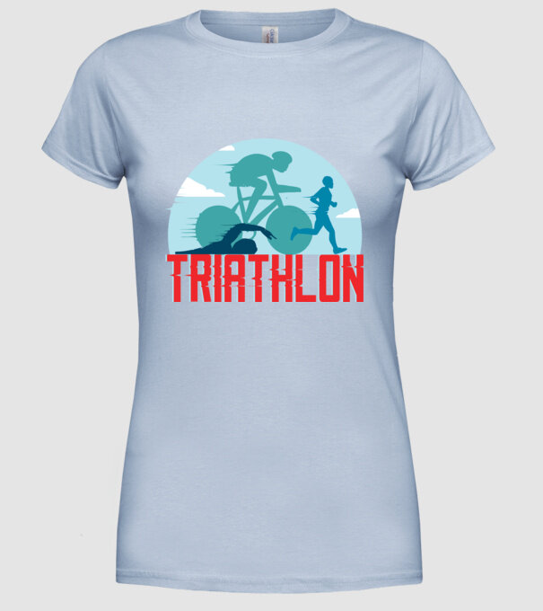 Triatlon Sport model albastru deschis pe tricou