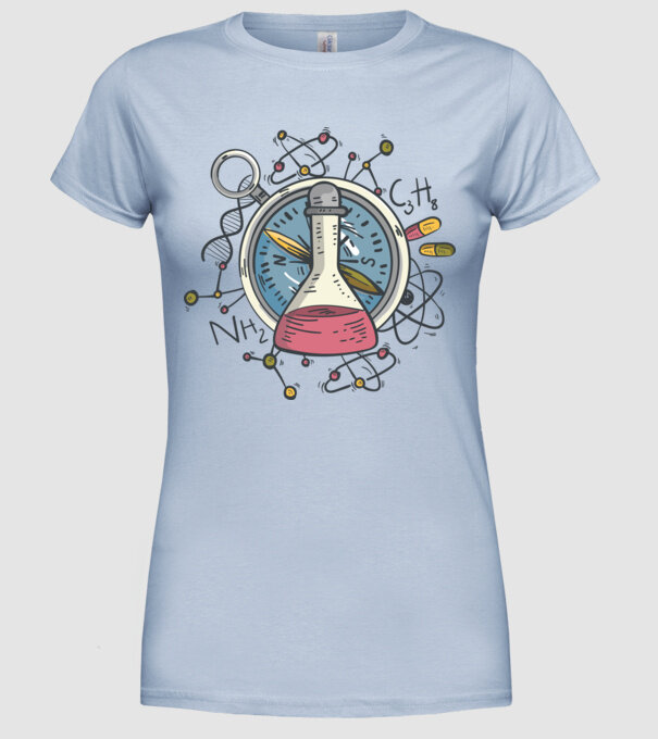 Științific - Chimie model albastru deschis pe tricou