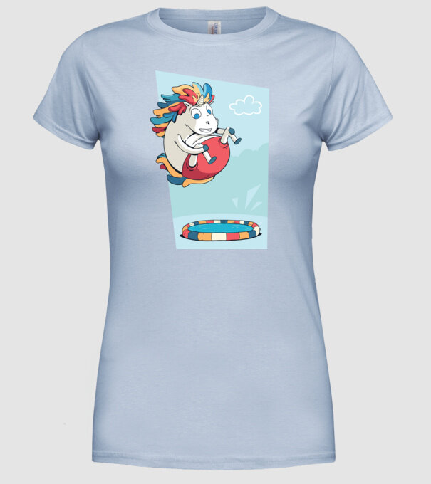 Bombă Unicorn model albastru deschis pe tricou