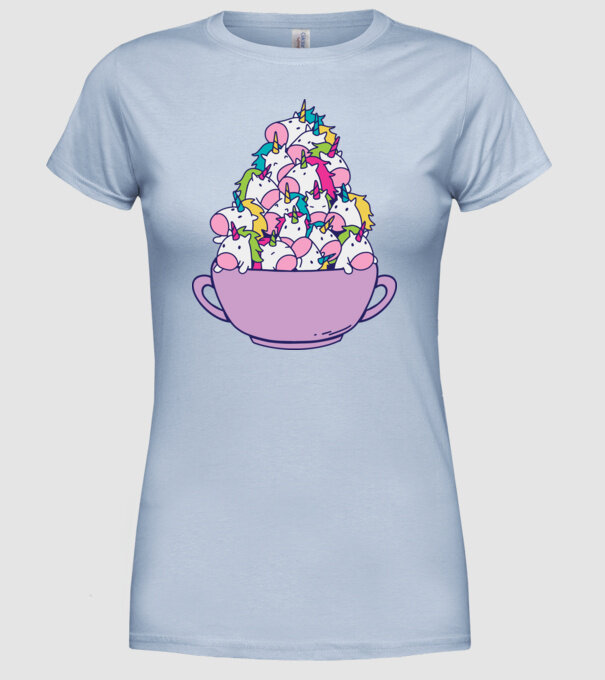 Bol Unicorn model albastru deschis pe tricou