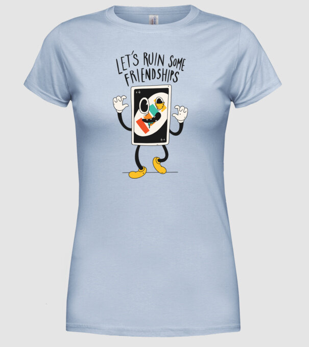UNO +4 Cărți model albastru deschis pe tricou