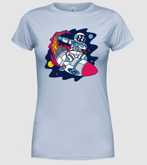 Astronaut DAB model albastru deschis pe tricou