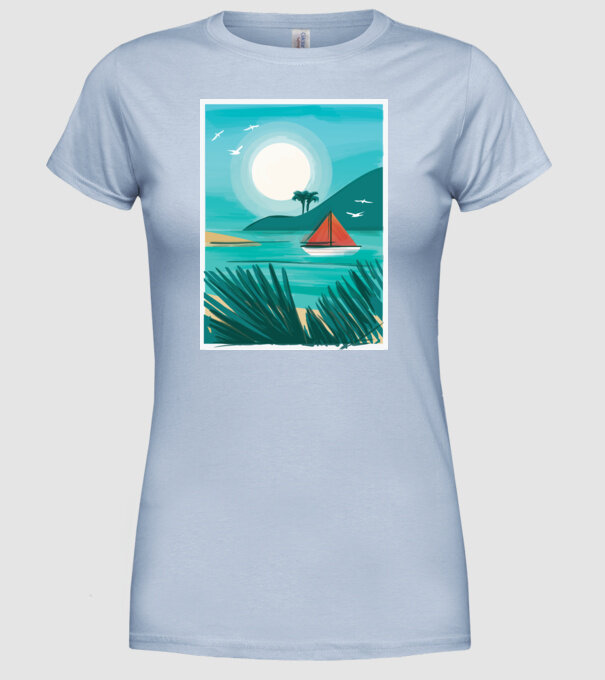 Navigație Pictură model albastru deschis pe tricou