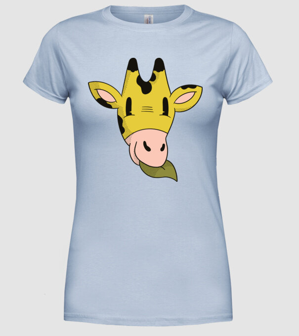 Cap Girafă model albastru deschis pe tricou