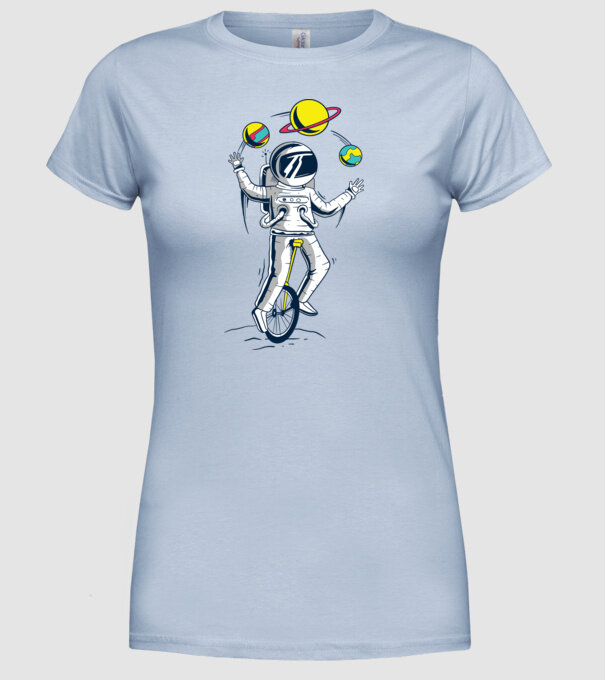 Jongler Astronaut model albastru deschis pe tricou