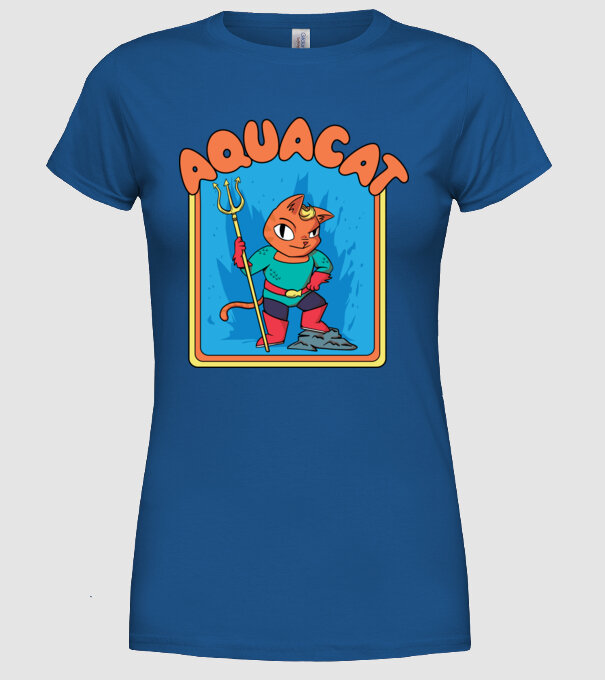 Aquacat model albastru regal pe tricou