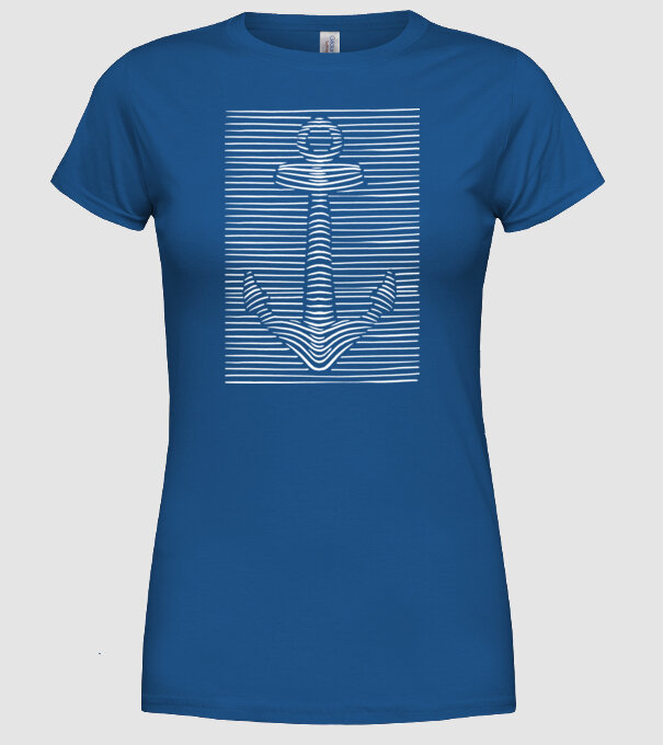 Linii Ancoră model albastru regal pe tricou