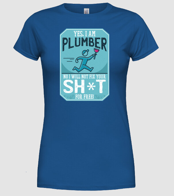 Da, sunt instalator model albastru regal pe tricou