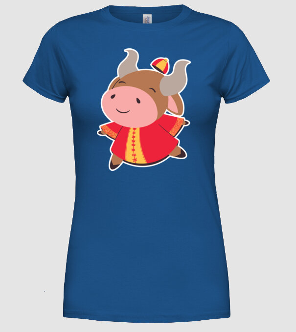 Anul chinezesc - Anul Bivolului model albastru regal pe tricou