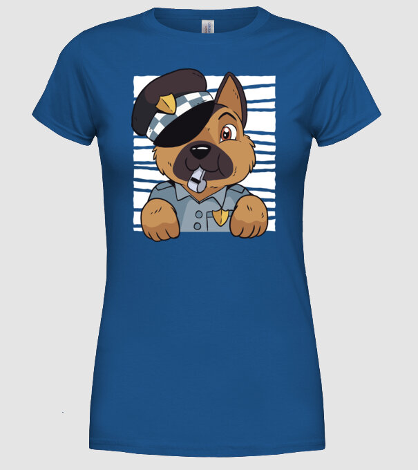 Ciobănesc german câine de poliție model albastru regal pe tricou