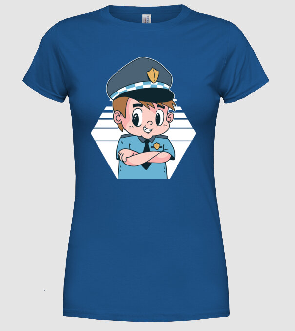 Polițist Copil model albastru regal pe tricou