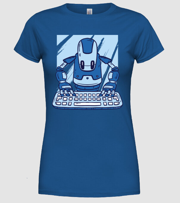 Automatizare robot model albastru regal pe tricou