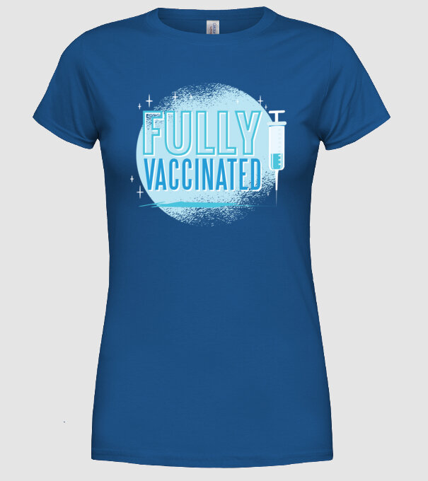 Complet vaccinat model albastru regal pe tricou