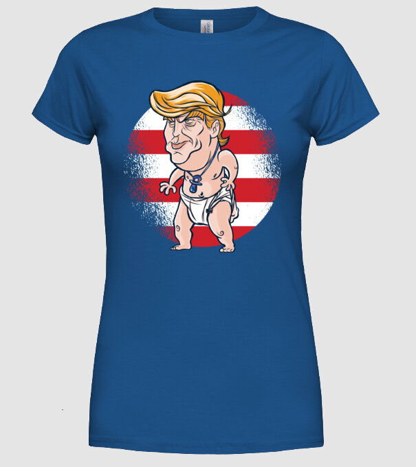 Trump Baby tricou amuzant model albastru regal pe tricou