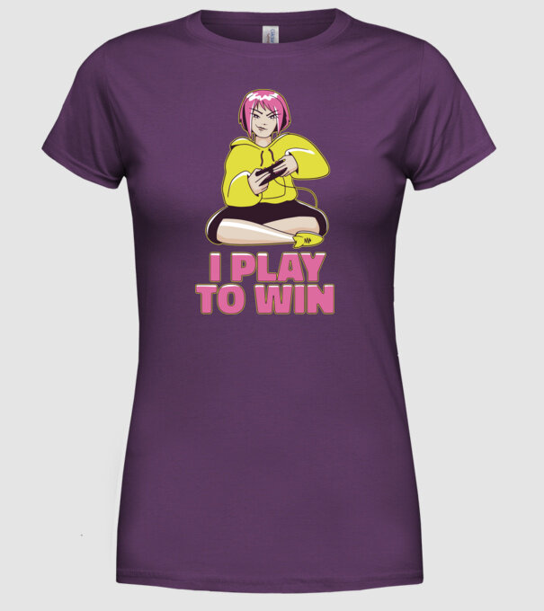 Anime fată Gamer model mov pe tricou