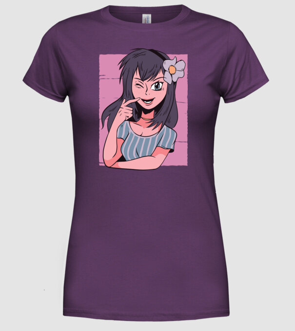 Fată Anime model mov pe tricou