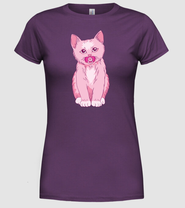 Pisică Baby model mov pe tricou