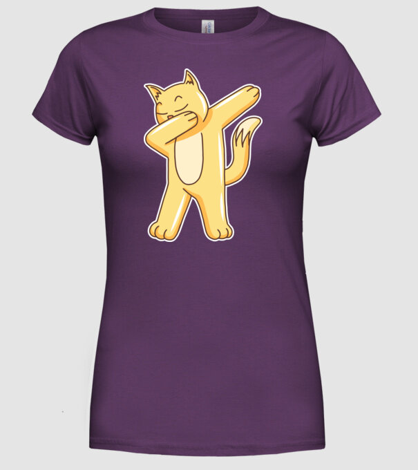 Pisică DAB model mov pe tricou