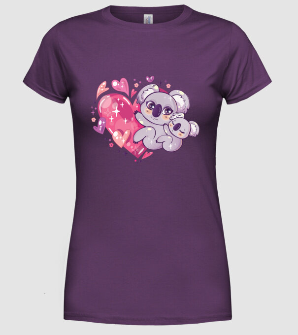 Koala drăguță Anime model mov pe tricou