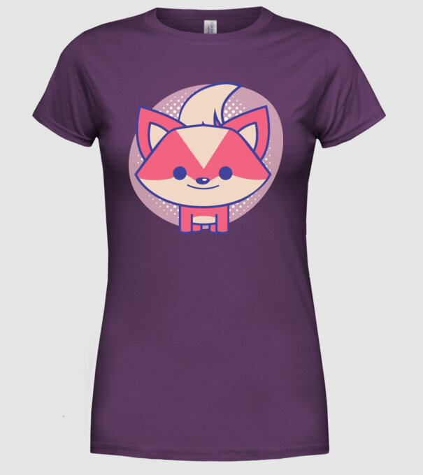Vulpe drăguță model mov pe tricou