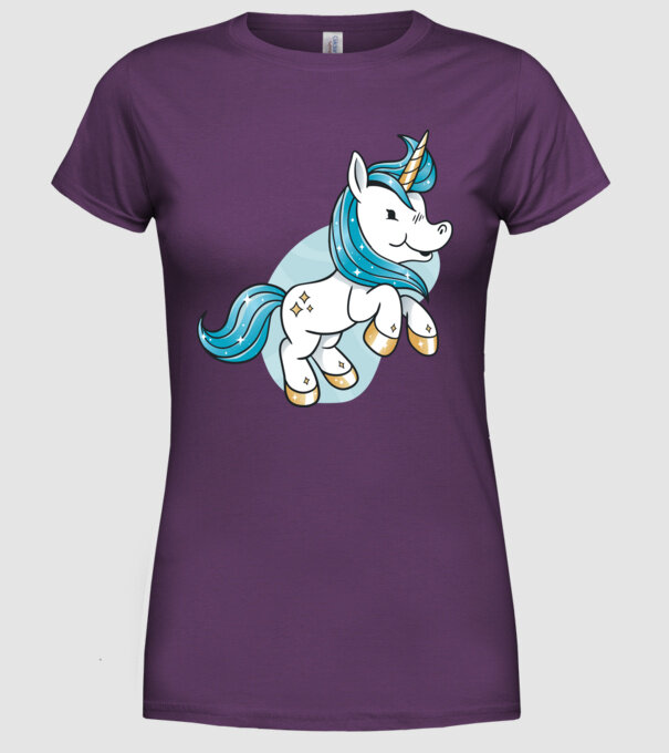 Unicorn drăguț model mov pe tricou
