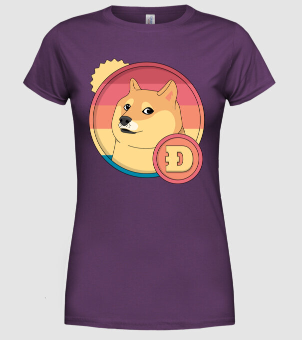 Doge Coin model mov pe tricou
