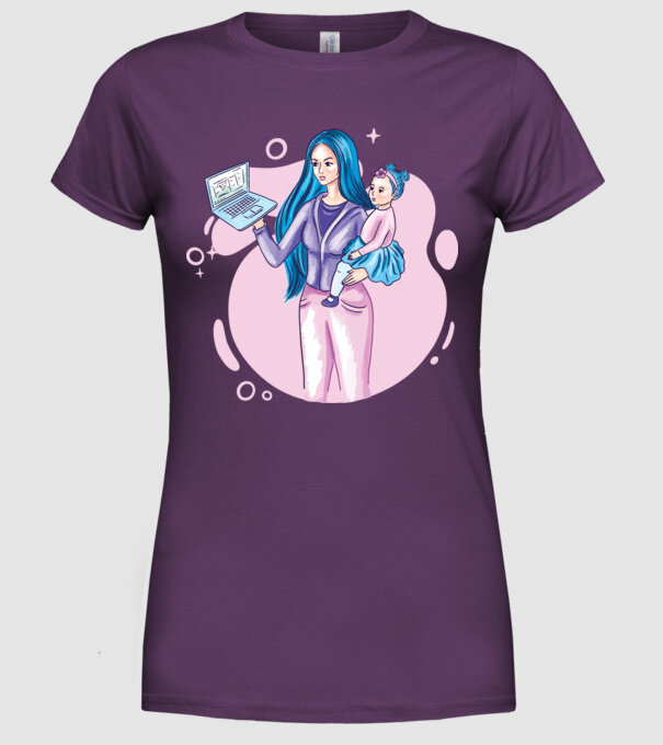 Mamă Lucrătoare model mov pe tricou