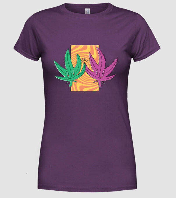 Frunze marijuana salut model mov pe tricou