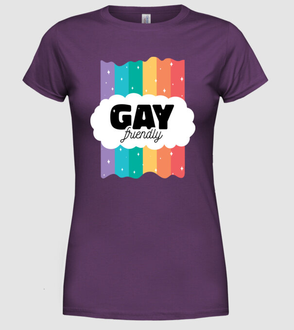 Gay friendly model mov pe tricou