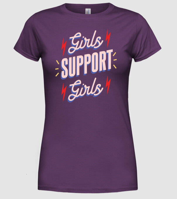 Girls Support Girls Ziua Femeii model mov pe tricou